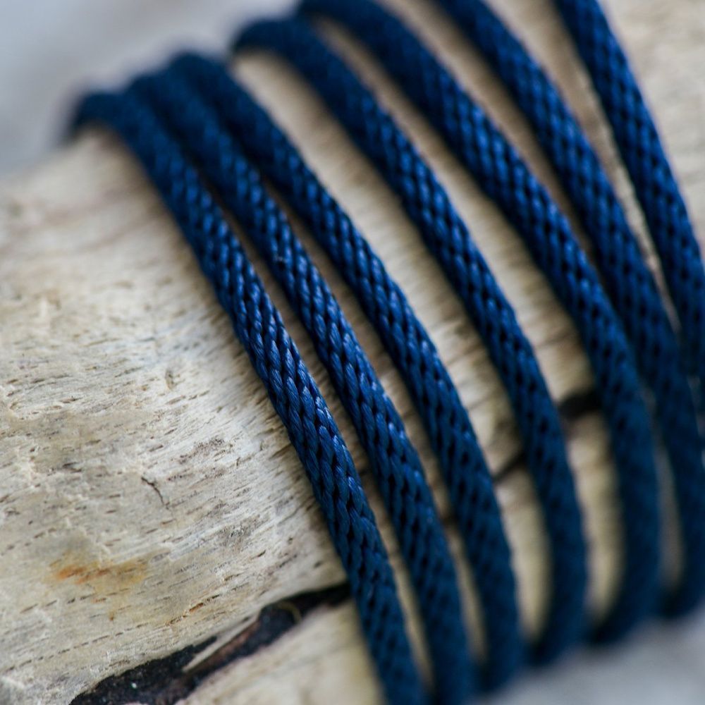 шнур, полиэстер, круглый, цвет темно-синий, 2 мм  