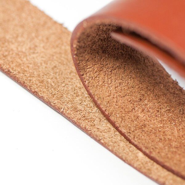 шнур кожаный, плоский, цвет темно-коричневый, 25.4x2 мм