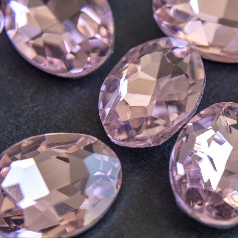 кабошон стекло кристалл, овальный, цвет lt.pink, 18х13 мм