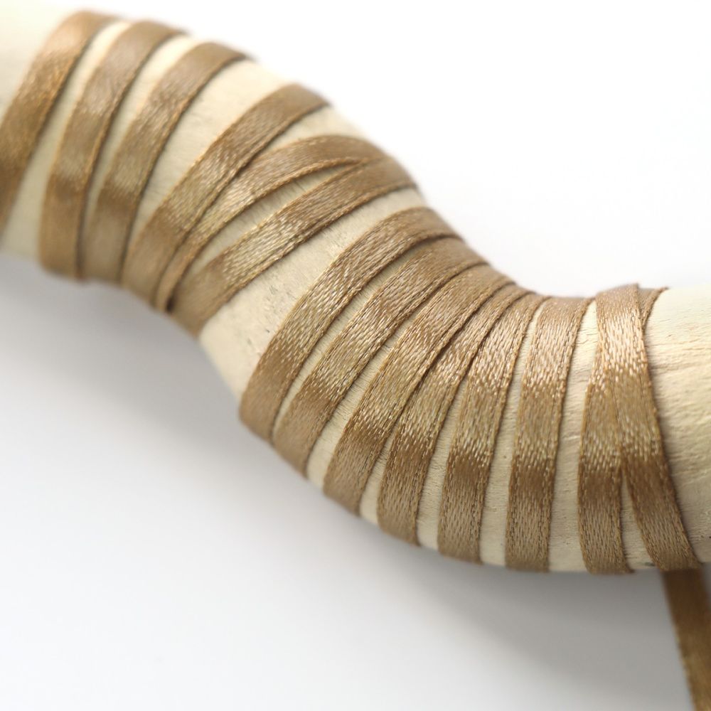 лента, атлас, цвет песочно-коричневый, ширина 3 мм ленты