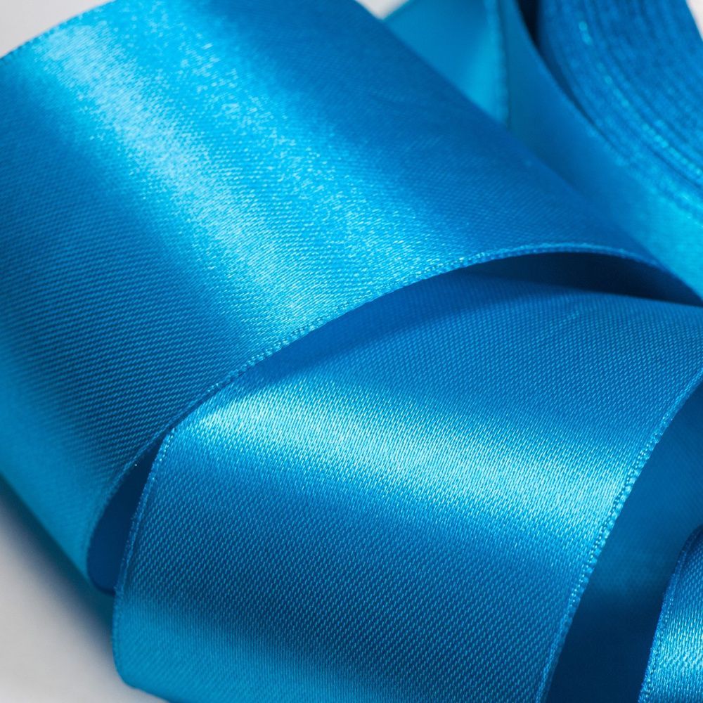 лента, атлас, цвет голубой яркий, ширина 50 мм ленты