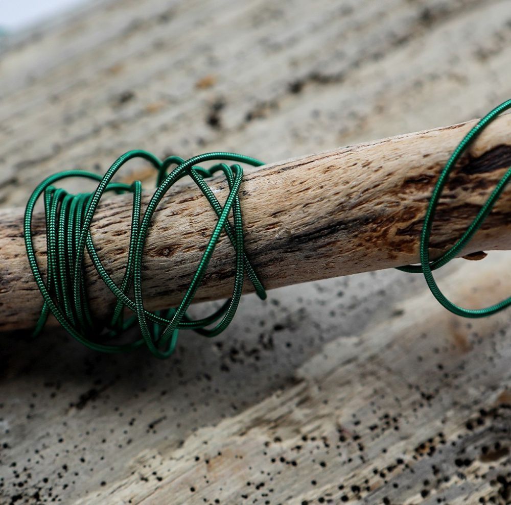 канитель жесткая, цвет зеленый темный, 1 мм