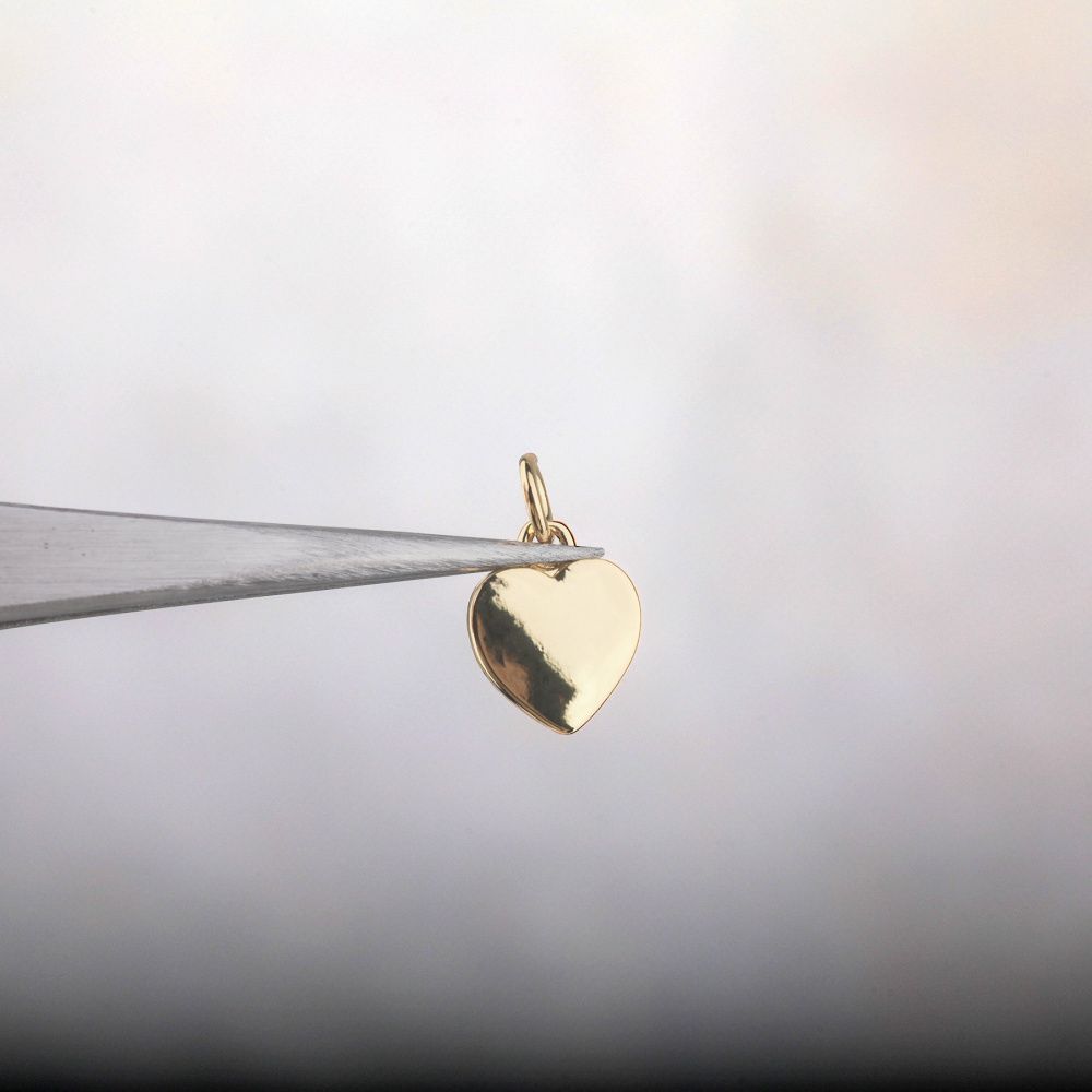 подвеска металл "харт", позолота, 12x9.5x1.5 мм