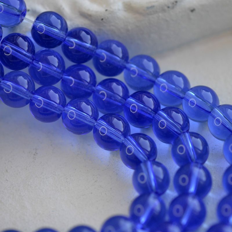 бусина, стекло 10, цвет барвинковый, 10 мм