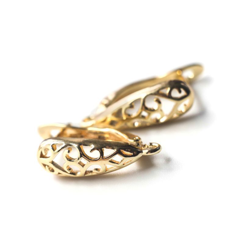 швензы "вензель", позолота, 19x12x6 мм 