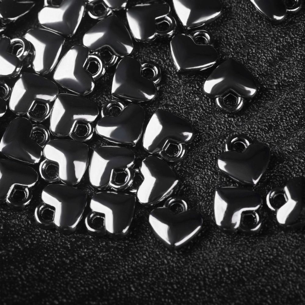 подвеска металл "харти", цвет черный, 8x7x2.5 мм