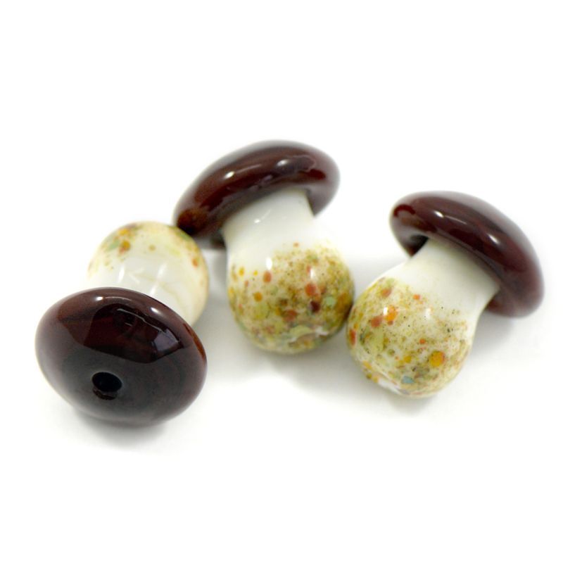 бусина, мурано "гриб боровичок", фигурная, стекло,14х14 мм