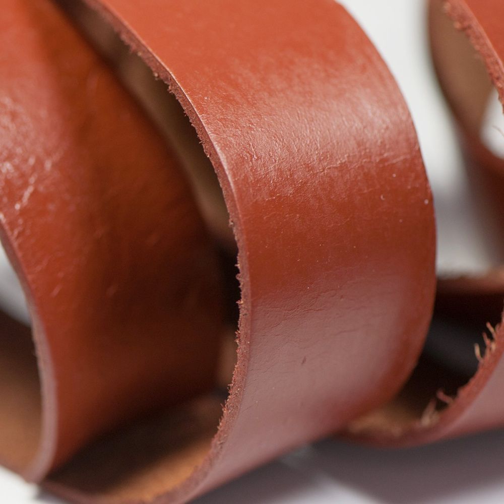 шнур кожаный, плоский, цвет темно-коричневый, 25.4x2 мм