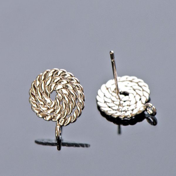 пуссеты "аида", покрытие платиной, 15x12 мм