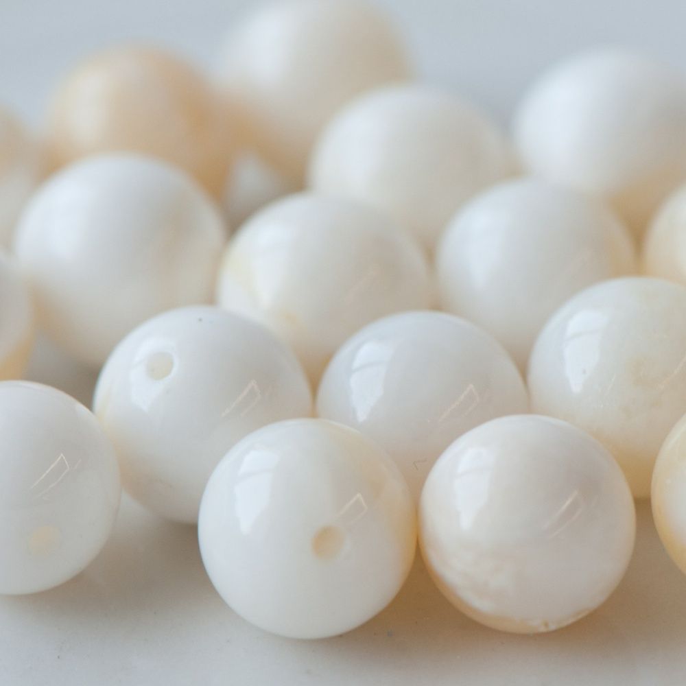 бусина из ракушки, "сишелл", цвет сливочный, 10.5-11 мм