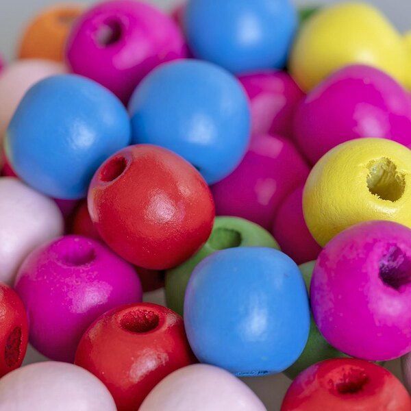 бусина дерево 16, цветовой микс, 16х15 мм