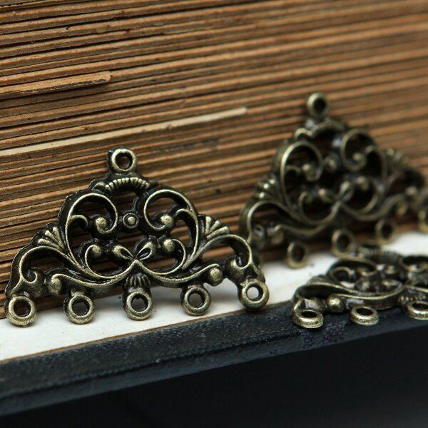 коннектор "каданс", цвет античная бронза, 13x17x2 мм