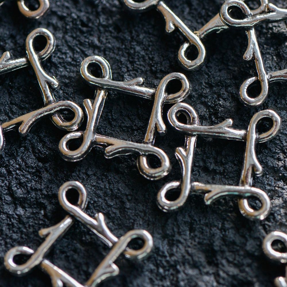 коннектор "ромбус", цвет античное серебро, 21x21x2 мм