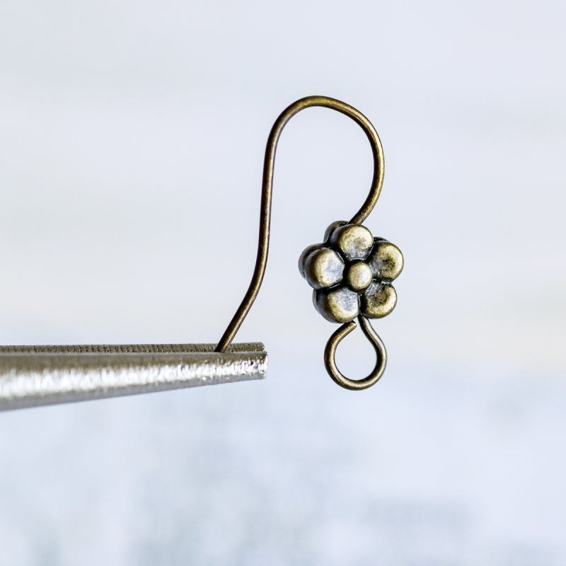 швензы "цветок", цвет античная бронза, 18х18х3 мм