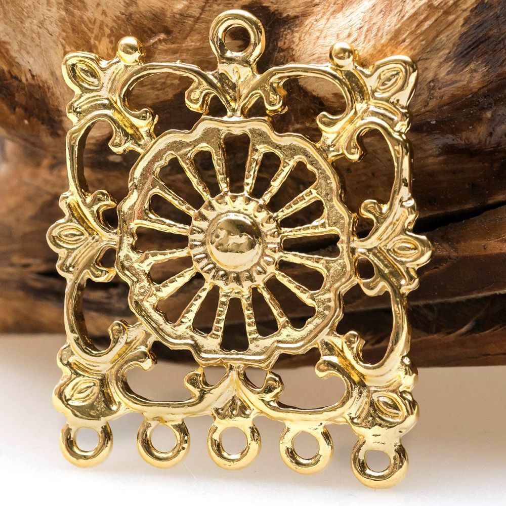 коннектор "ренессанс", цвет золото, 35.5х2 мм