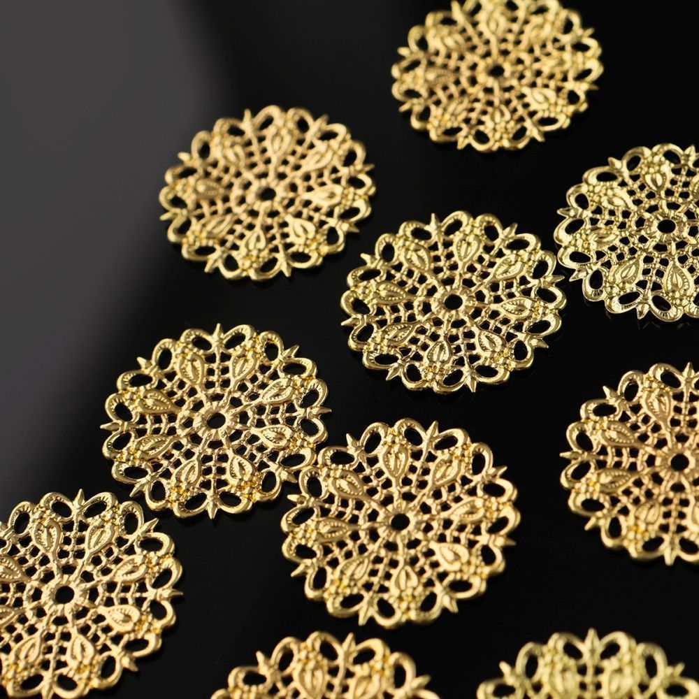коннектор "филигрань салфетка", цвет золото, 25х1х2 мм