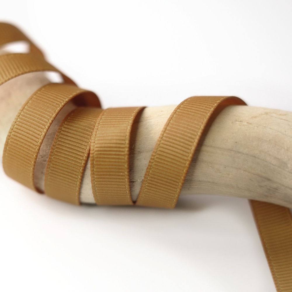 лента репсовая, цвет песочный темный, ширина 9.5 мм ленты