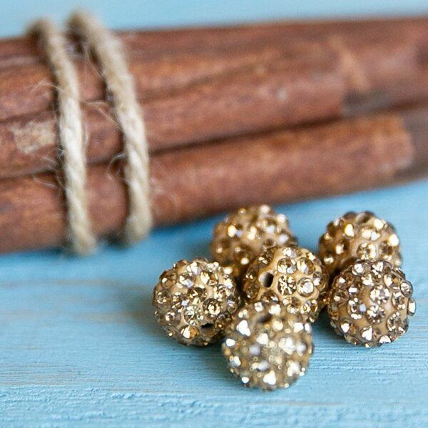 бусина "шамбала" 10, цвет коричнево-рыжий, 10 мм