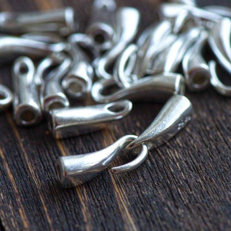 Замочки застежка "крючок", цвет серебро, 45x8x8 мм