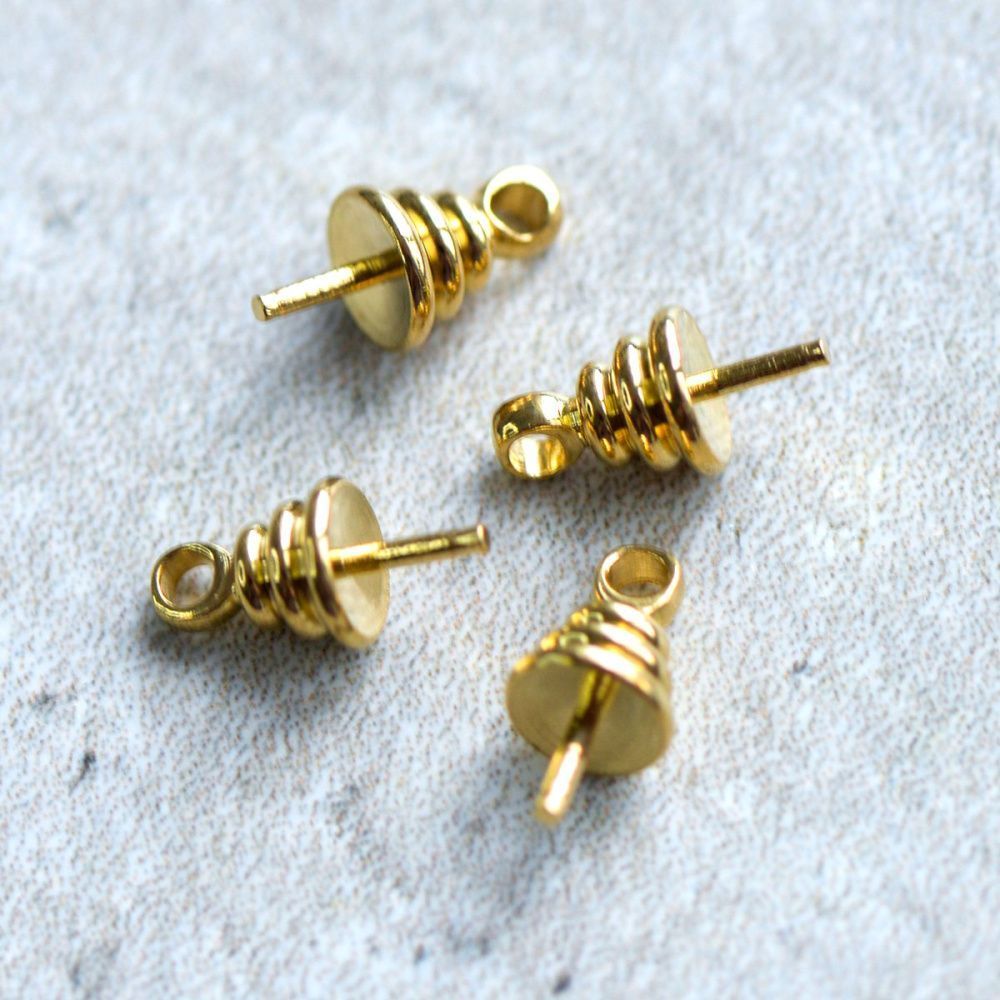 бейл "пирамидка", цвет золото, 9.5x4.5 мм