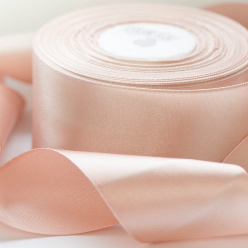 лента, атлас, цвет нежно-розовый, ширина 50 мм ленты