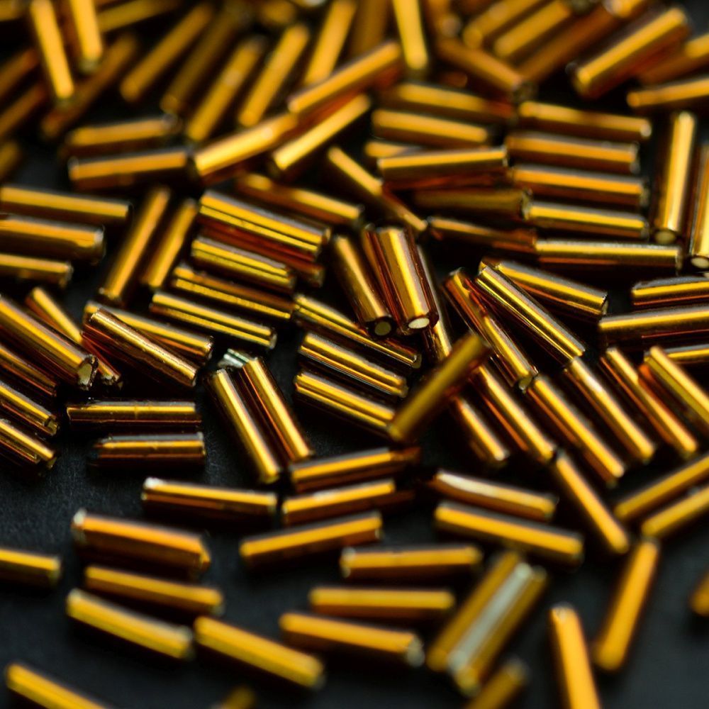 бисер "радуга", цвет коньячный/серебрение, 3"rb (уп 7 г)