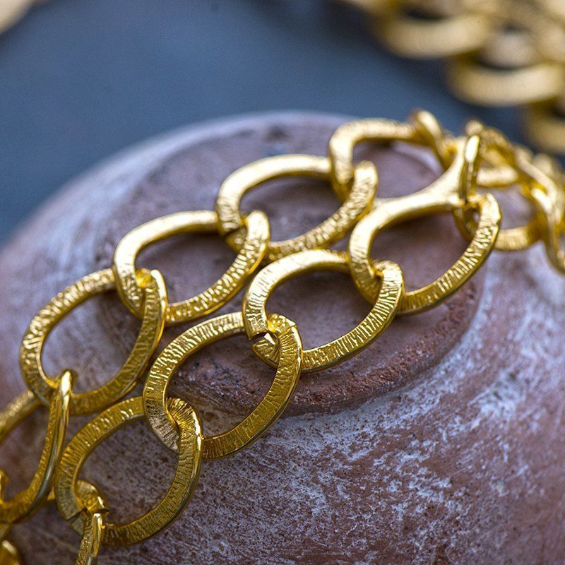 цепочка "бриз", алюминий, цвет золото, 15x20 мм