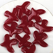 Бусина, Лэмпворк "Голубь", стекло, цвет кирпичный красный, 34x42x9 мм