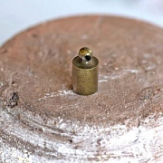 Концевик для шнура "Цилиндр", цвет античная бронза, 10х5.5 мм 