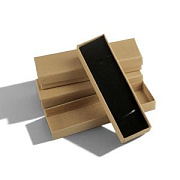 Коробка крафт для браслета, бежевый, с подложкой, 13.3x4x2.5  см
