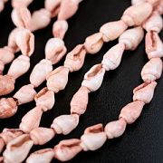 Бусина из ракушки, "Спираль", цвет розовый, 5-8 мм, (уп. 5 г)