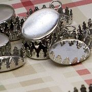 Сеттинг овальный "Локи", цвет платина, 24x15 мм