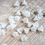 Бусина, акрил "Колокольчик", матовая, цвет белый, 14x10 мм