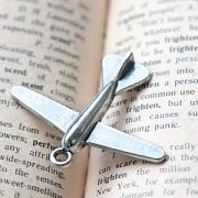 Подвеска металлическая "Самолетик", цвет античное серебро, 44х51х5 мм