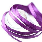 Лента, атлас, цвет фиолетовый, ширина 3 мм