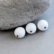 Бусина, Мурано "Ягоды омелы", белый, 9х13 мм