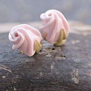 Бусина, Мурано "Розовый бутон", светло-розовый, 15-16х10-11 мм