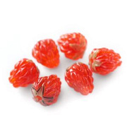 Бусина, Лэмпворк "Малинка", стекло, цвет красный, 15-16x13-14 мм