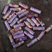 Бусина им.варисцита, колонна, цвет фиолетовый, 12-13x4-4.5 мм