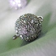 Застежка магнитная со стразами "Роскошь", цвет платина, размер 12х19 мм