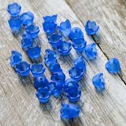 Бусина, акрил "Ландыш", цвет синий матовый, 10х6 мм