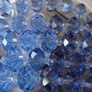 Бусина, стекло абакус 12, граненая, цвет голубой, 12х8 мм