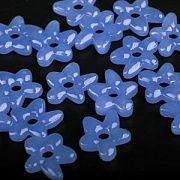 Бусина, Лэмпворк "Цветок-софт", стекло, цвет васильковый, 18-18.5x17-17.5x4-5 мм