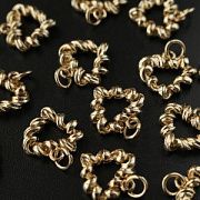 Подвеска металл "Сердечко-твист", позолота, 13x13x3 мм