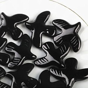 Бусина, Лэмпворк "Голубь", стекло, цвет чёрный, 34x42x9 мм