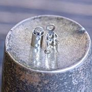Зажим для шнура, цвет платина, 8x3.5 мм (уп 25 +/-3 шт)