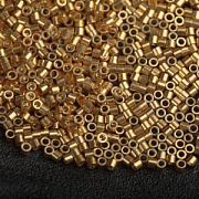 Бисер "Радуга", цилиндр, цвет металлик золото, 1.5x1 мм (уп 7 г)