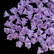 Бусина, акрил "Колокольчик", матовая, цвет светло-фиолетовый микс, 14x10 мм