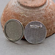 Основа для броши круглая "Тондо", цвет античное серебро, 42х2 мм