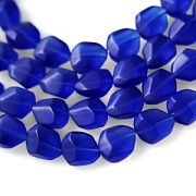 Бусина, стекло "Нагет", матовая, цвет синий, 12x9.5x6.5 мм